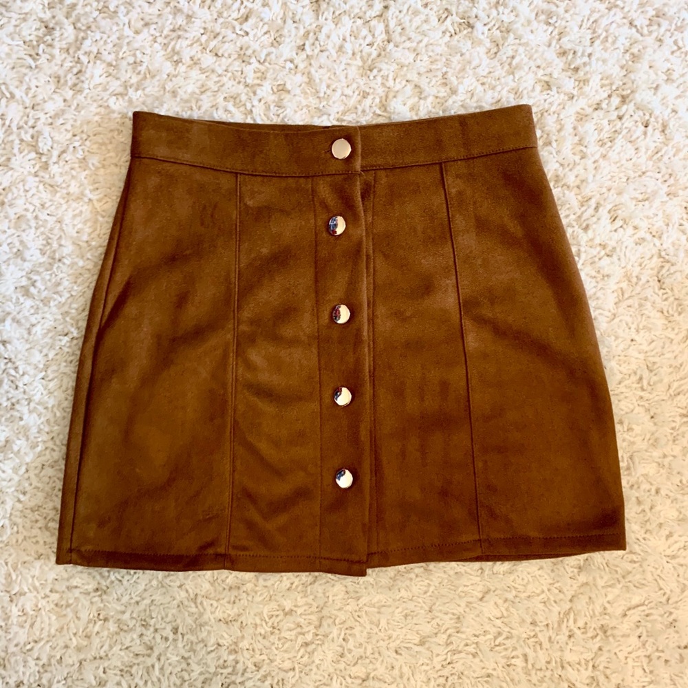 Suede button up camel colored skirt, worn once.